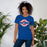 Woman wearing Dickinson High School Gators Royal Blue Premium Unisex t-shirt 011