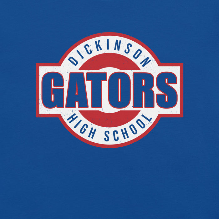 Close-up view of Dickinson High School Gators Royal Blue Premium Unisex t-shirt 011