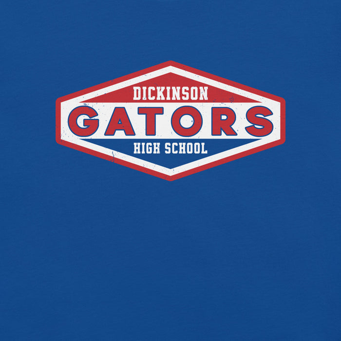 Close-up view of Dickinson High School Gators Royal Blue Premium Unisex t-shirt 009
