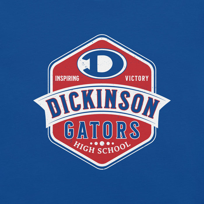 Close-up view of Dickinson High School Gators Royal Blue Premium Unisex t-shirt 209