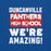 Close-up view of Duncanville High School Panthers Royal Blue Premium Unisex T-shirt 231