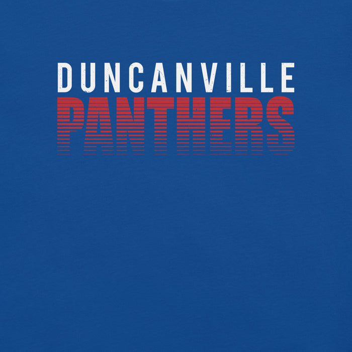 Close-up view of Duncanville High School Panthers Royal Blue Premium Unisex T-shirt 024