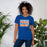 Woman wearing Grand Oaks High School Grizzlies Premium Royal Blue Unisex T-shirt 238