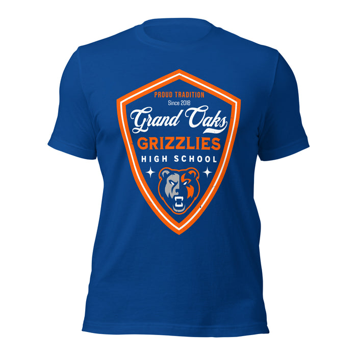 Grand Oaks High School Grizzlies Premium Royal Blue Unisex T-shirt 225