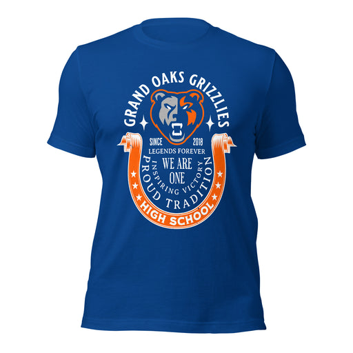 Grand Oaks High School Grizzlies Premium Royal Blue Unisex T-shirt 229