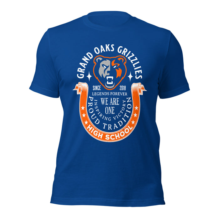 Grand Oaks High School Grizzlies Premium Royal Blue Unisex T-shirt 229