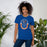 Woman wearing Grand Oaks High School Grizzlies Premium Royal Blue Unisex T-shirt 229