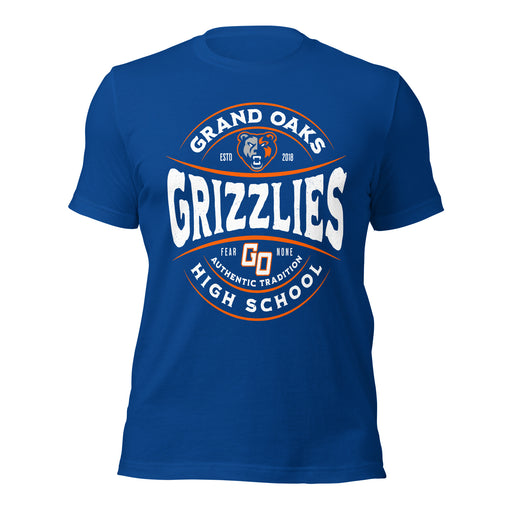 Grand Oaks High School Grizzlies Premium Royal Blue Unisex T-shirt 218