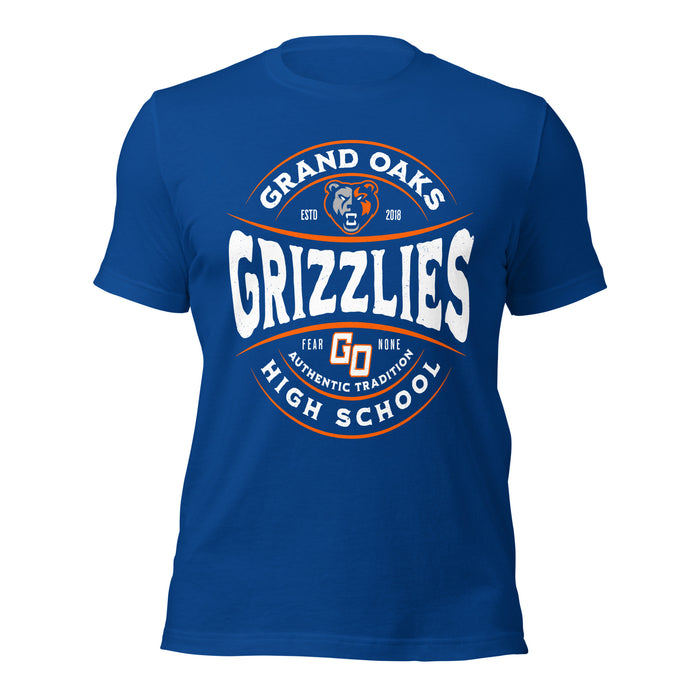 Grand Oaks High School Grizzlies Premium Royal Blue Unisex T-shirt 218