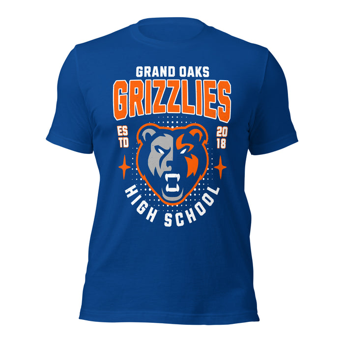 Grand Oaks High School Grizzlies Premium Royal Blue Unisex T-shirt 204