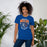 Woman wearing Grand Oaks High School Grizzlies Premium Royal Blue Unisex T-shirt 204