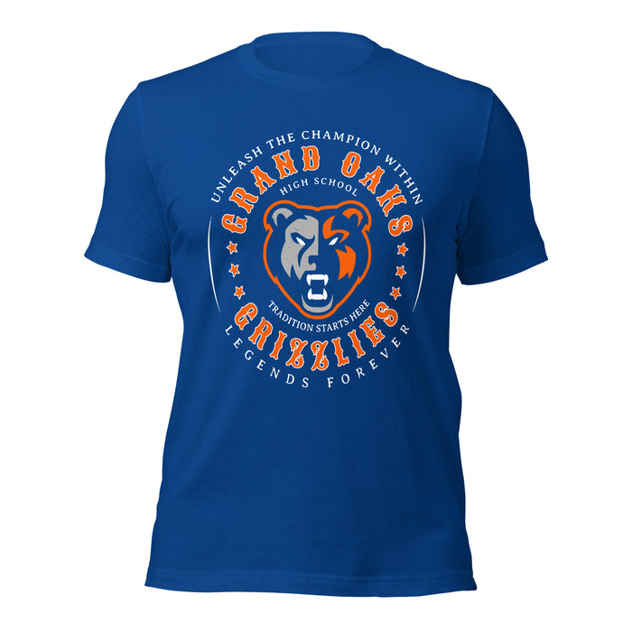 Grand Oaks High School Grizzlies Premium Royal Blue Unisex T-shirt 214