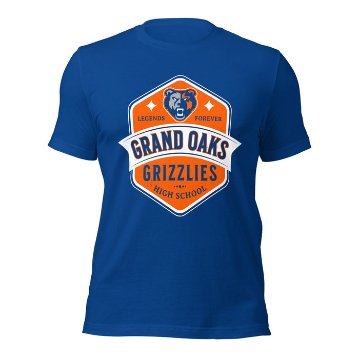 Grand Oaks High School Grizzlies Premium Royal Blue Unisex T-shirt 209