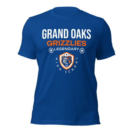 Grand Oaks High School Grizzlies Premium Royal Blue Unisex T-shirt 003