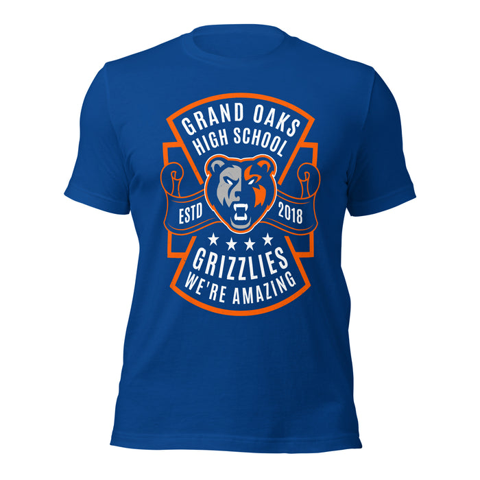 Grand Oaks High School Grizzlies Premium Royal Blue Unisex T-shirt 207