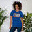 Woman wearing Grand Oaks High School Grizzlies Premium Royal Blue Unisex T-shirt 098