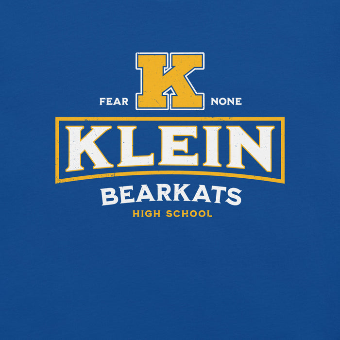 Close-up view of Klein High School Bearkats Royal Blue Premium Unisex T-shirt 202