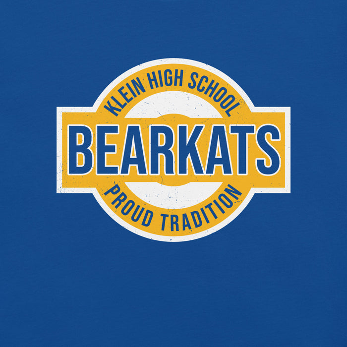 Close-up view of Klein High School Bearkats Royal Blue Premium Unisex T-shirt 011