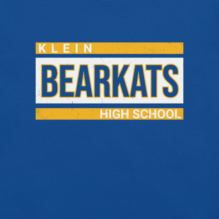 Close-up view of Klein High School Bearkats Royal Blue Premium Unisex T-shirt 098
