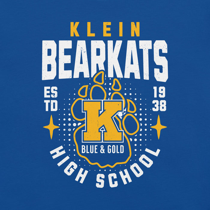 Close-up view of Klein High School Bearkats Royal Blue Premium Unisex T-shirt 204