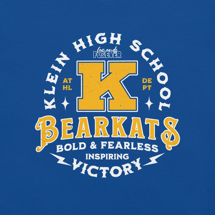 Close-up view of Klein High School Bearkats Royal Blue Premium Unisex T-shirt 206