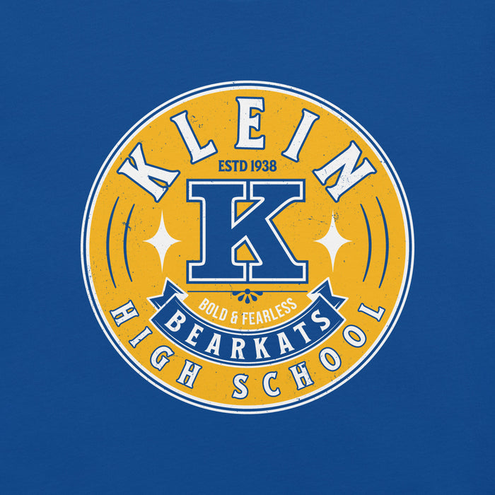 Close-up view of Klein High School Bearkats Royal Blue Premium Unisex T-shirt 215