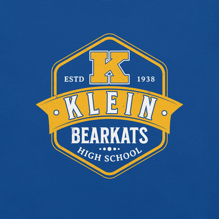 Close-up view of Klein High School Bearkats Royal Blue Premium Unisex T-shirt 209