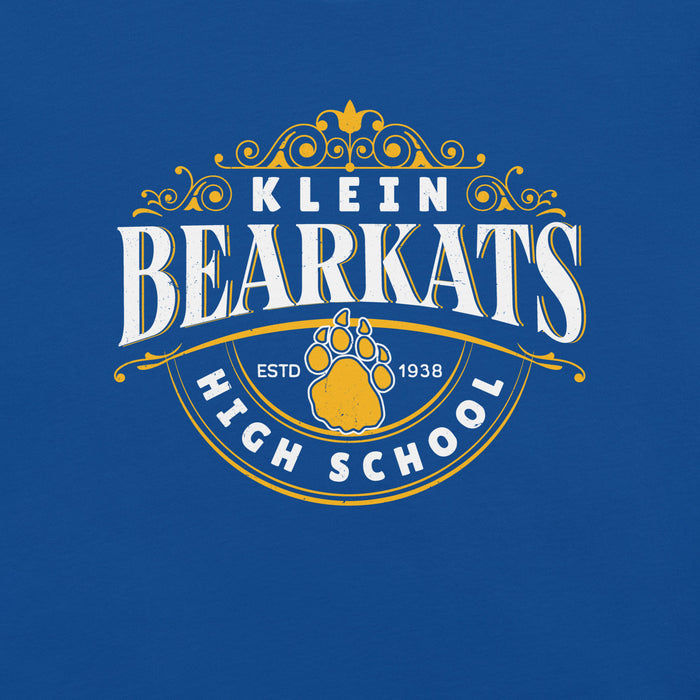 Close-up view of Klein High School Bearkats Royal Blue Premium Unisex T-shirt 211