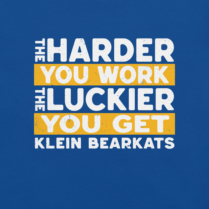 Close-up view of Klein High School Bearkats Royal Blue Premium Unisex T-shirt 238