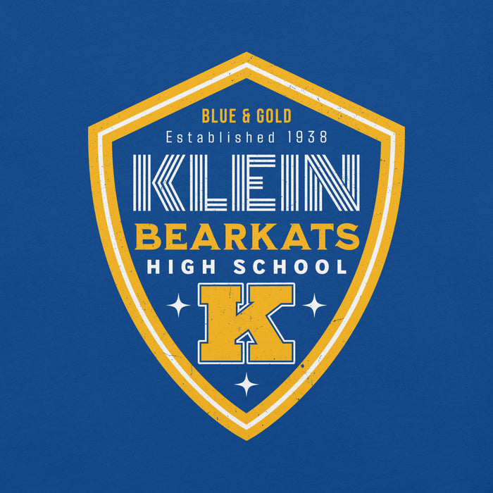 Close-up view of Klein High School Bearkats Royal Blue Premium Unisex T-shirt 225