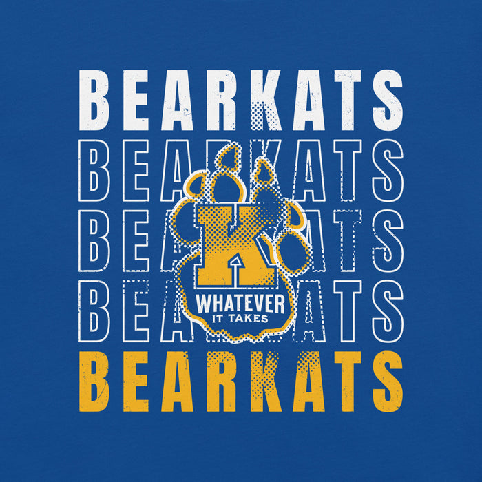 Close-up view of Klein High School Bearkats Royal Blue Premium Unisex T-shirt 233