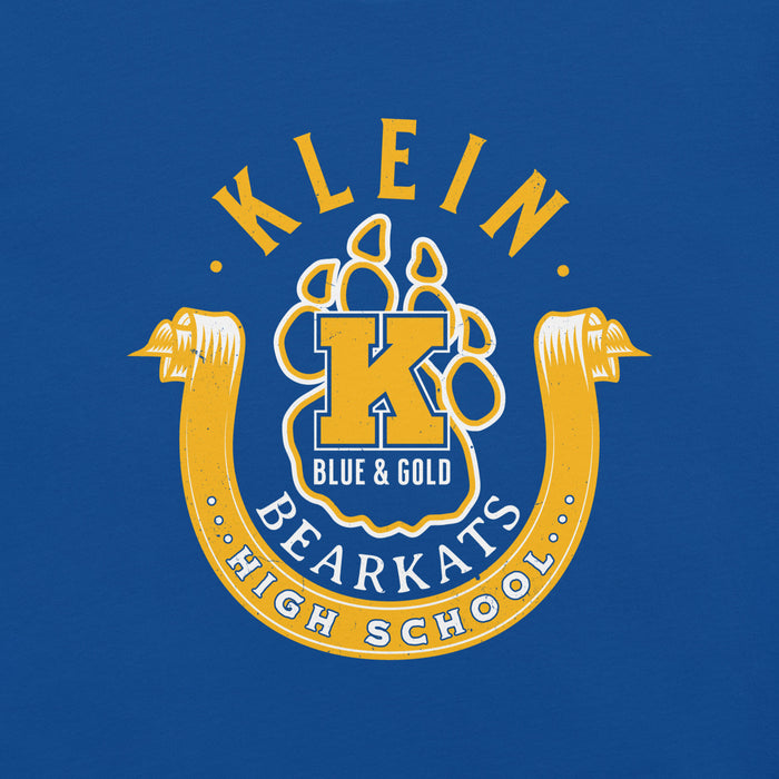 Close-up view of Klein High School Bearkats Royal Blue Premium Unisex T-shirt 229