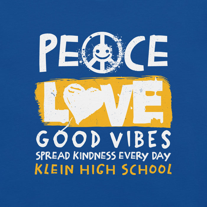 Close-up view of Klein High School Bearkats Royal Blue Premium Unisex T-shirt 240