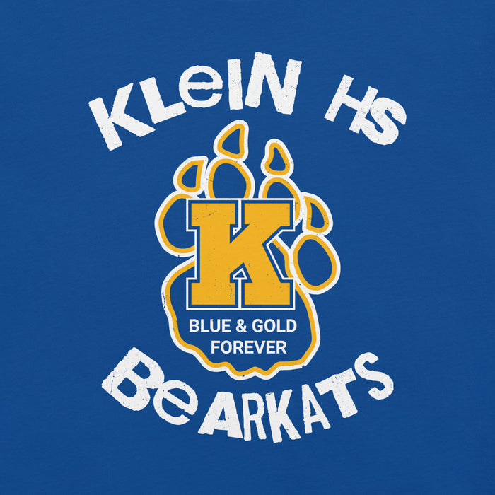Close-up view of Klein High School Bearkats Royal Blue Premium Unisex T-shirt 228
