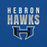 Close-up view of Hebron High School Hawks Royal Blue Premium Unisex T-shirt 024