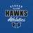 Close-up view of Hebron High School Hawks Royal Blue Premium Unisex T-shirt 034
