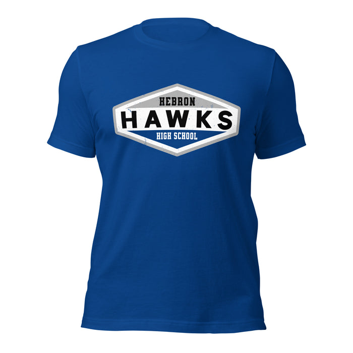 Hebron High School Hawks Royal Blue Premium Unisex T-shirt 009
