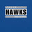 Close-up view of Hebron High School Hawks Royal Blue Premium Unisex T-shirt 098