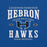 Close-up view of Hebron High School Hawks Royal Blue Premium Unisex T-shirt 230