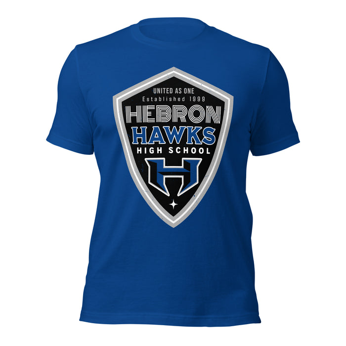 Hebron High School Hawks Royal Blue Premium Unisex T-shirt 239