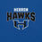 Close-up view of Hebron High School Hawks Royal Blue Premium Unisex T-shirt 234
