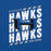 Close-up view of Hebron High School Hawks Royal Blue Premium Unisex T-shirt 234