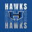 Close-up view of Hebron High School Hawks Royal Blue Premium Unisex T-shirt 233