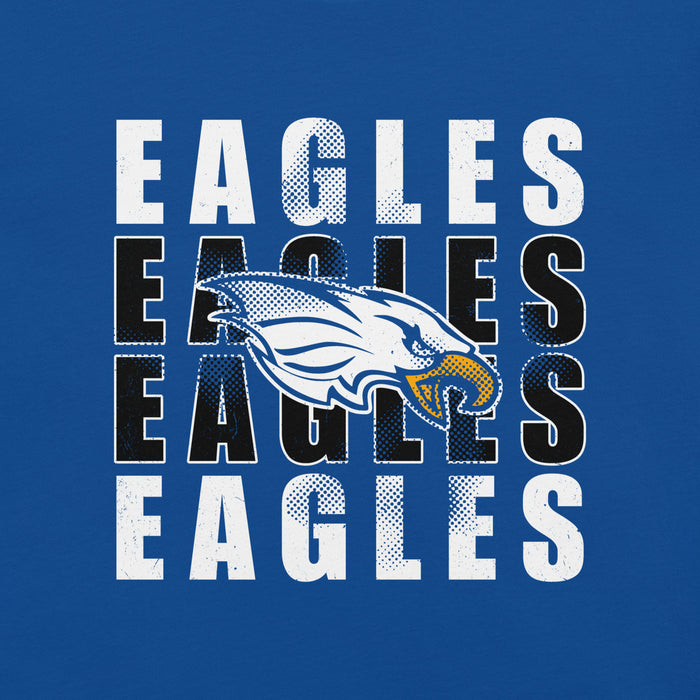 Close-up view of New Caney High School Eagles Royal Blue Premium Unisex T-shirt 233