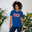 Woman wearing Oak Ridge High School War Eagles Royal Blue Premium Unisex T-shirt 098