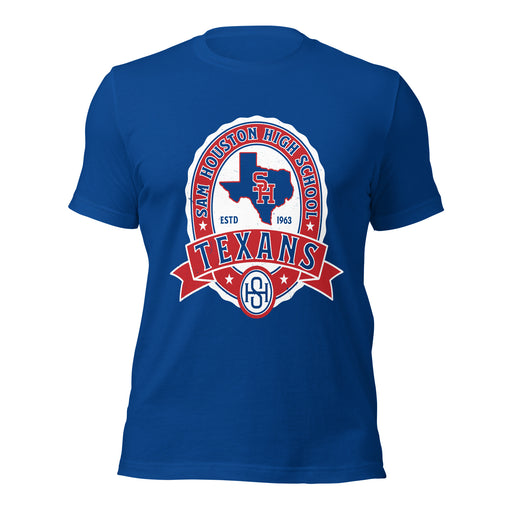 Sam Houston High School Texans Royal Blue Premium Unisex T-shirt 212