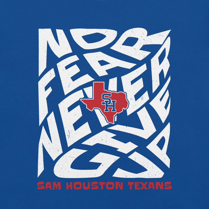 Close-up view of Sam Houston High School Texans Royal Blue Premium Unisex T-shirt 236