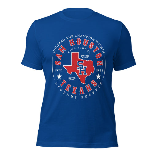 Sam Houston High School Texans Royal Blue Premium Unisex T-shirt 214