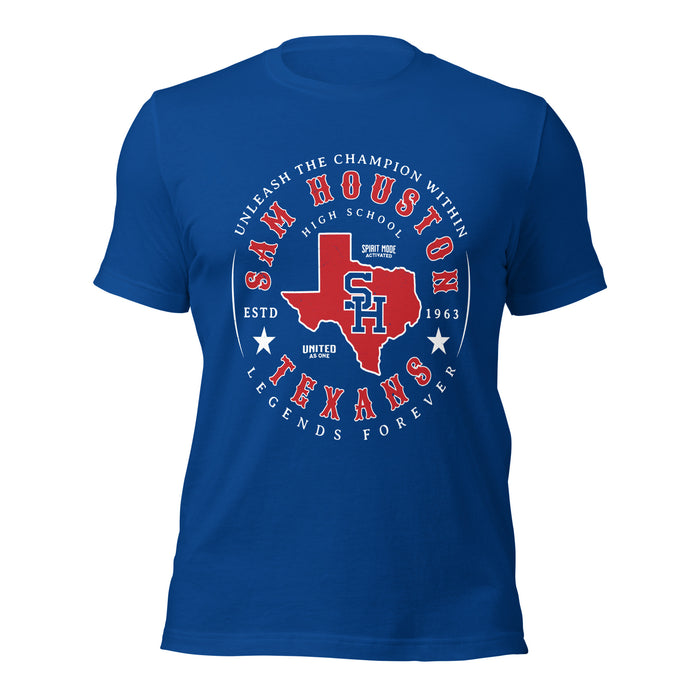 Sam Houston High School Texans Royal Blue Premium Unisex T-shirt 214