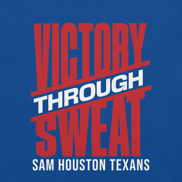 Close-up view of Sam Houston High School Texans Royal Blue Premium Unisex T-shirt 241